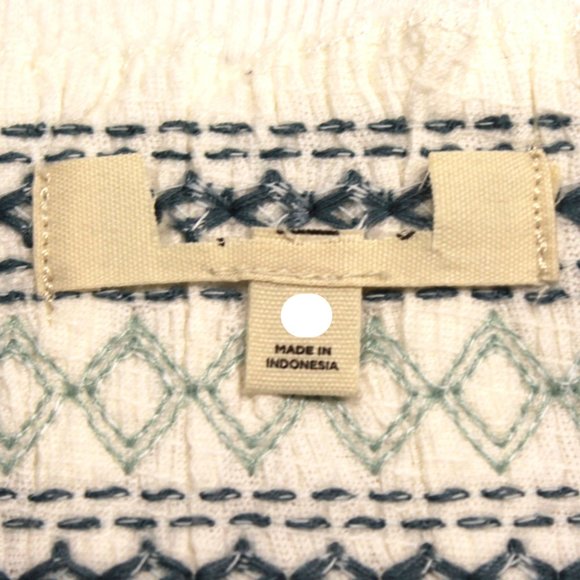 Madewell Plus White Cotton Gauze Peasant Embroidered Square Neck Top Blouse 3X - Picture 11 of 11